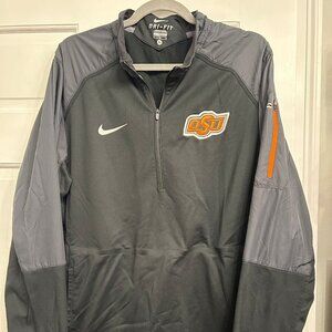Nike OSU Cowboy's Men's Large Black Dri-Fit Quarter Zip Jacket Size M